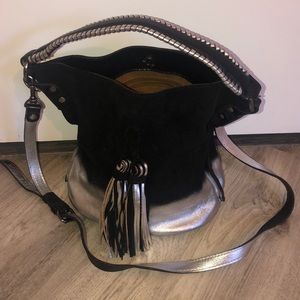 Patricia Nash black & silver tassel purse